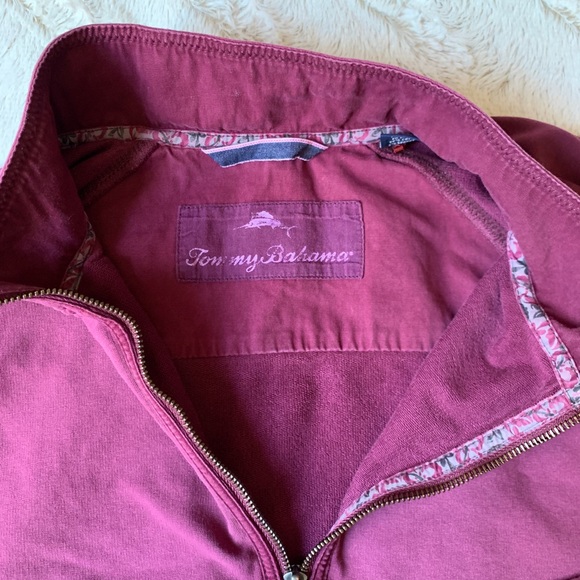 Tommy Bahama - Maroon 1/4 Zip - Picture 3 of 8
